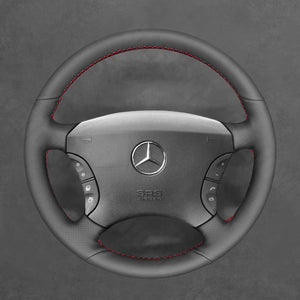 Griffowl Steering Wheel Cover for Customized Sedan Mercedes Benz CL S Class C215 W220 2000-2006. Hand-sewn DIY kit blends grip, function, and style inside.