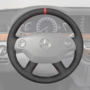 Griffowl Steering Wheel Cover for Customized Sedan Mercedes Benz CL S Class C216 W221 2007-2010. Hand-sewn DIY kit blends grip, function, and style inside.