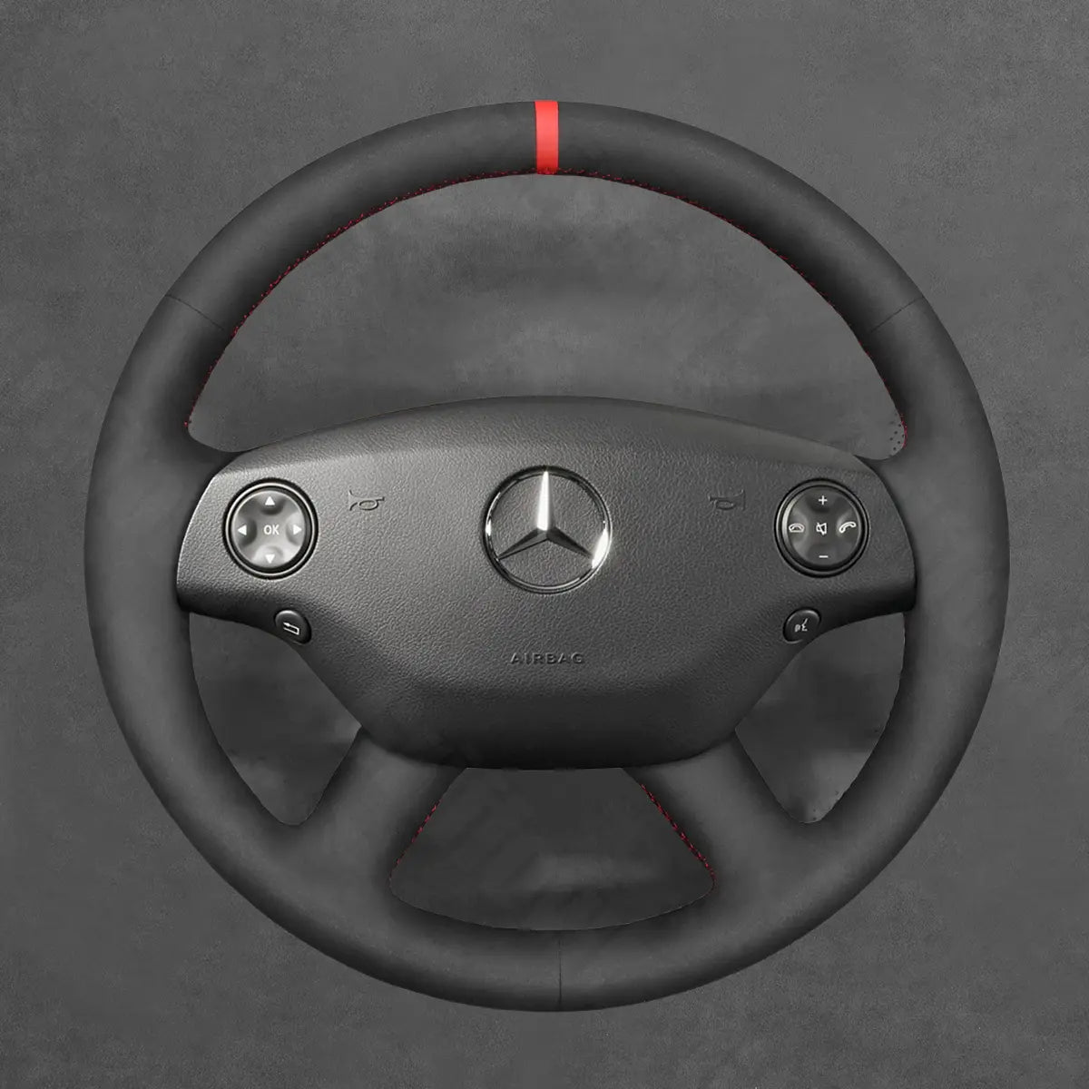 Griffowl Steering Wheel Cover for Customized Sedan Mercedes Benz CL S Class C216 W221 2007-2010. Hand-sewn DIY kit blends grip, function, and style inside.