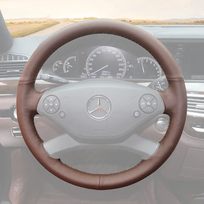 Griffowl Steering Wheel Cover for Customized Sedan Mercedes Benz CL S Class C216 W221 2010-2014. Hand-sewn DIY kit blends grip, function, and style inside.