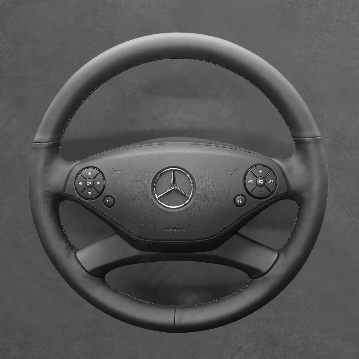 Griffowl Steering Wheel Cover for Customized Sedan Mercedes Benz CL S Class C216 W221 2010-2014. Hand-sewn DIY kit blends grip, function, and style inside.