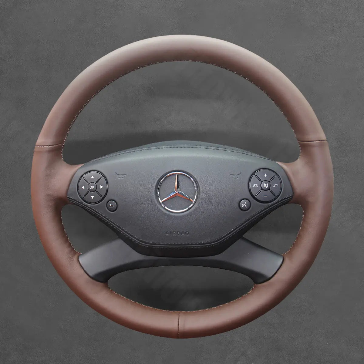 Griffowl Steering Wheel Cover for Customized Sedan Mercedes Benz CL S Class C216 W221 2010-2014. Hand-sewn DIY kit blends grip, function, and style inside.