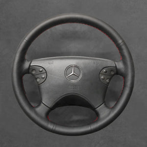 Griffowl Steering Wheel Cover for Customized Sedan Mercedes Benz CLK E Class W208 C208 W210 2000-2003. Perfect for enthusiasts seeking refined interior mods.