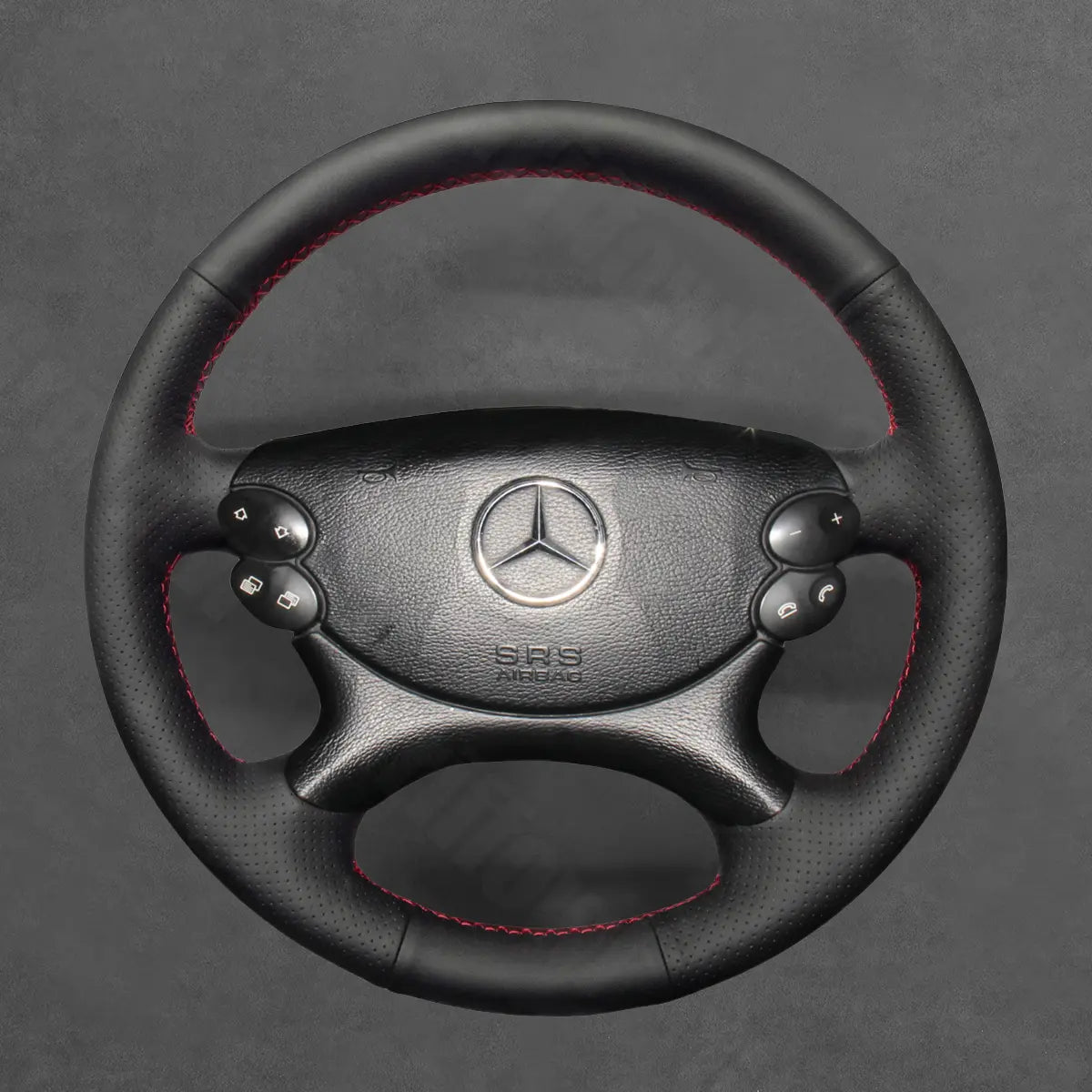 Griffowl Steering Wheel Cover for Customized Sedan Mercedes Benz E CLK CLS Class W211 C209 C219 2003-2009. Premium kit for drivers who love to hand sew and DIY.