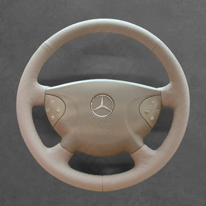 Griffowl Steering Wheel Cover for Customized Sedan Mercedes Benz E-Class W211 2003-2006. Elevate your interior with Griffowl's wrap and stitch kit.