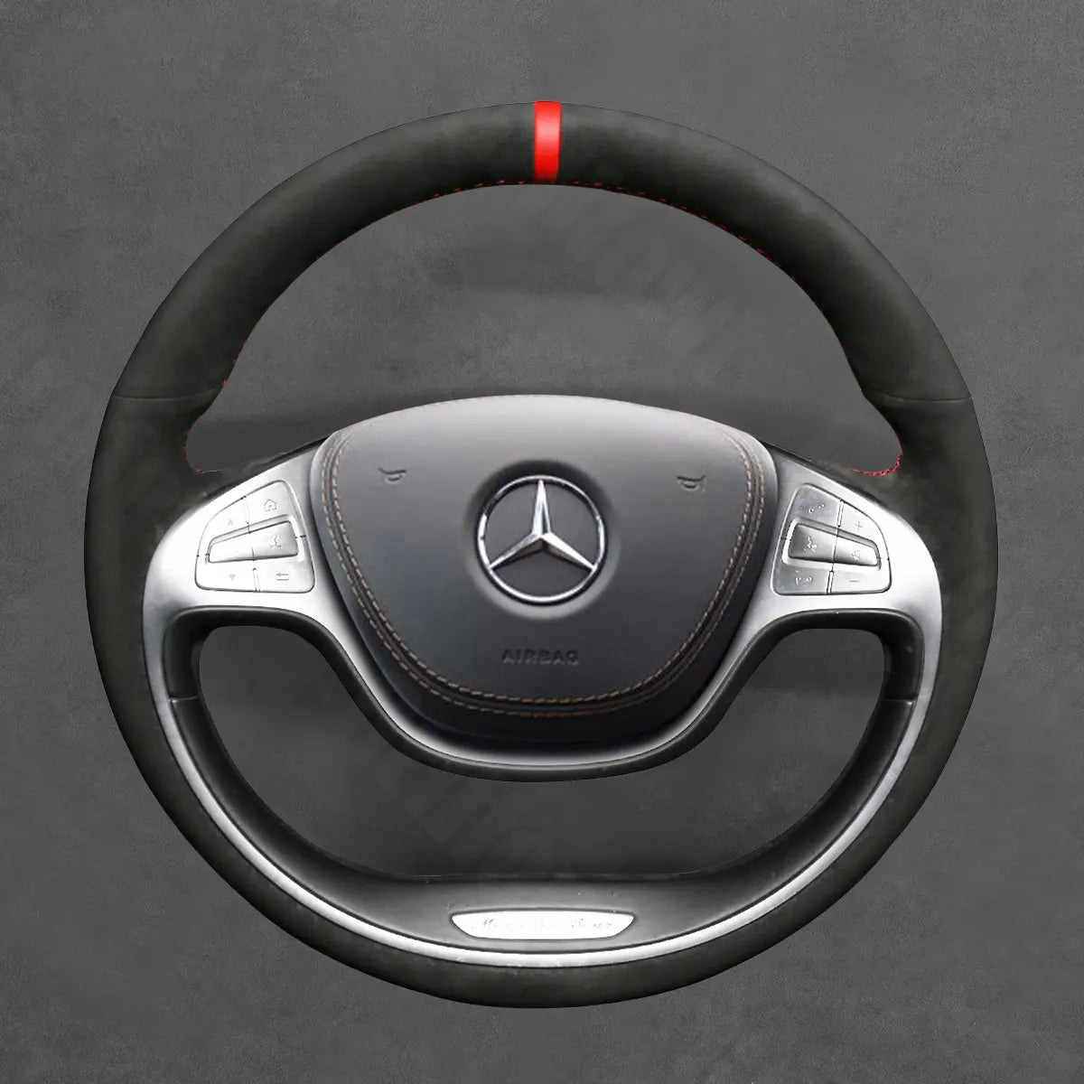 Griffowl Steering Wheel Cover for Customized Sedan Mercedes Benz S Class W222 2014-2017. Elevate your interior with Griffowl's wrap and stitch kit.