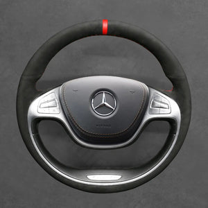 Griffowl Steering Wheel Cover for Customized Sedan Mercedes Benz S Class W222 2014-2017. Elevate your interior with Griffowl's wrap and stitch kit.