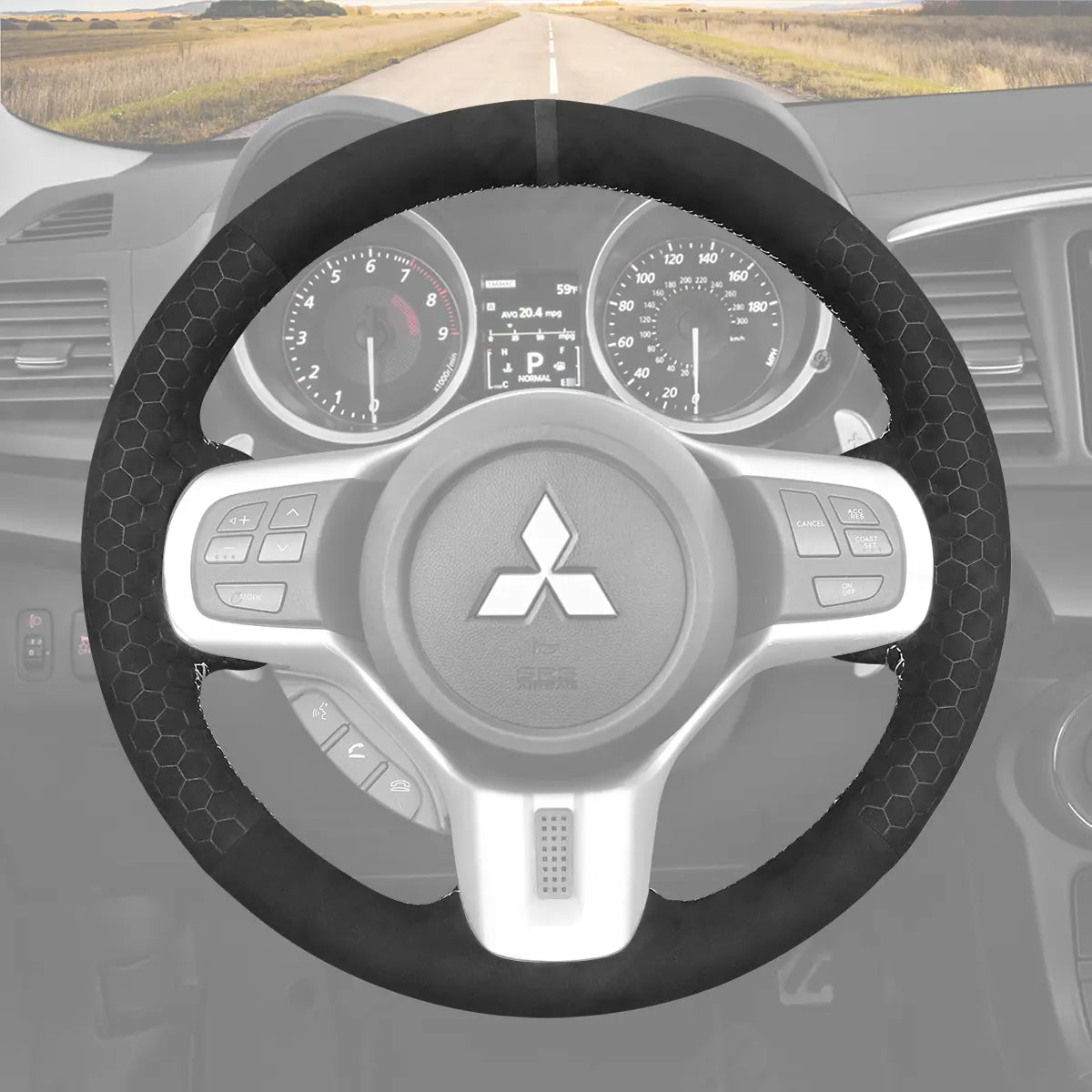 Griffowl Steering Wheel Cover for Customized Sedan Mitsubishi Lancer Evolution EVO 10 X 2008-2015. Hand-sewn DIY kit blends grip, function, and style inside.
