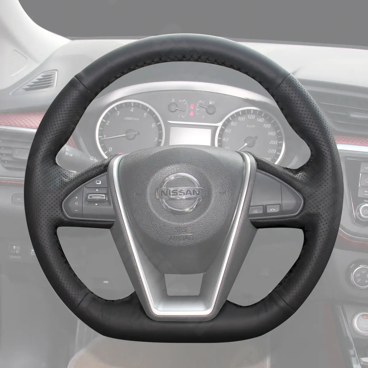 Griffowl Steering Wheel Cover for Customized Sedan Nissan Maxima 2016-2023. Perfect grip with our steering wheel wrap and custom interior touch.
