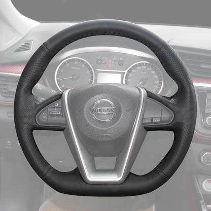 Griffowl Steering Wheel Cover for Customized Sedan Nissan Maxima 2016-2023. Perfect grip with our steering wheel wrap and custom interior touch.
