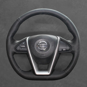 Griffowl Steering Wheel Cover for Customized Sedan Nissan Maxima 2016-2023. Perfect grip with our steering wheel wrap and custom interior touch.
