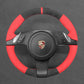 Griffowl Steering Wheel Cover for Customized Sedan Porsche Panamera 2010-2016. Griffowl's interior mod with hand-sewn DIY steering wheel kit.