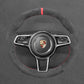 Griffowl Steering Wheel Cover for Customized Sedan Porsche Panamera 2016-2020. Griffowl's interior mod with hand-sewn DIY steering wheel kit.