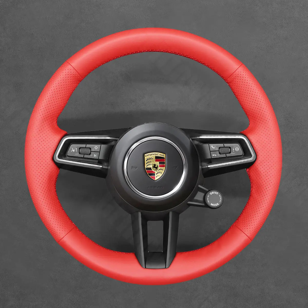 Griffowl Steering Wheel Cover for Customized Sedan Porsche Panamera Taycan 2020-2022. Hand-sewn kit for drivers seeking precision and comfort.