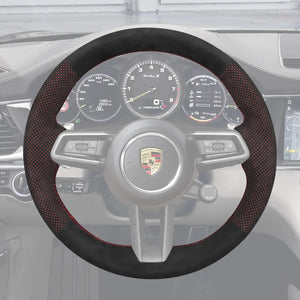 Griffowl Steering Wheel Cover for Customized Sedan Porsche Panamera Taycan 2020-2022. Hand-sewn kit for drivers seeking precision and comfort.