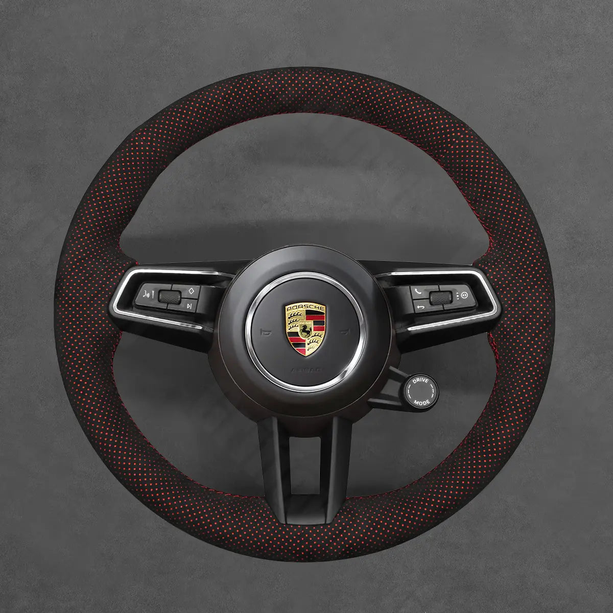 Griffowl Steering Wheel Cover for Customized Sedan Porsche Panamera Taycan 2020-2022. Hand-sewn kit for drivers seeking precision and comfort.