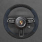 Griffowl Steering Wheel Cover for Customized Sedan Porsche Panamera Taycan 2020-2022. Hand-sewn kit for drivers seeking precision and comfort.