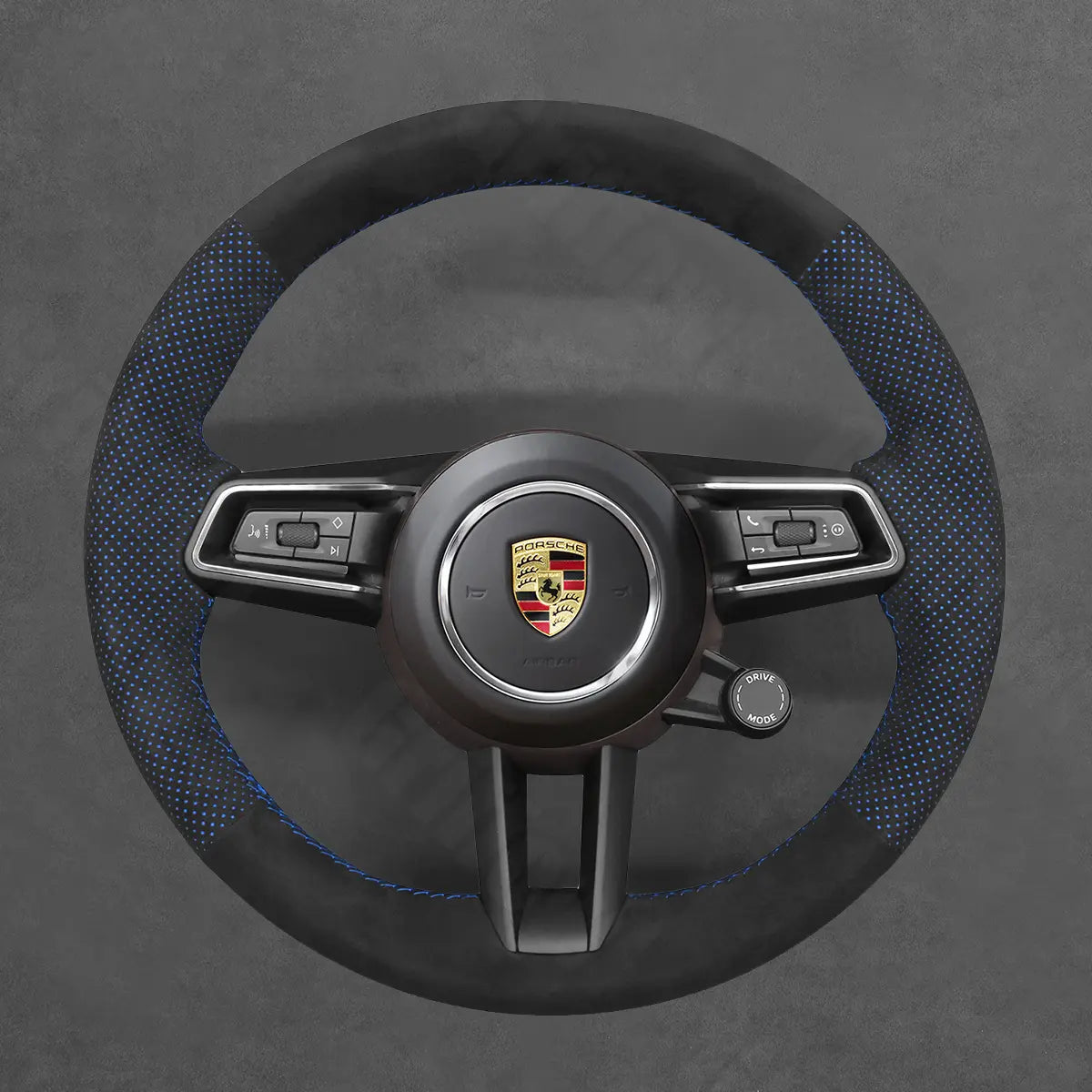 Griffowl Steering Wheel Cover for Customized Sedan Porsche Panamera Taycan 2020-2022. Hand-sewn kit for drivers seeking precision and comfort.