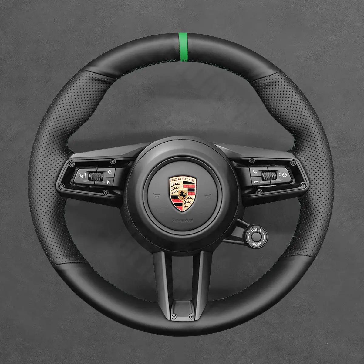 Griffowl Steering Wheel Cover for Customized Sedan Porsche Panamera Taycan 2021-2025. Hand-sewn kit for drivers seeking precision and comfort.