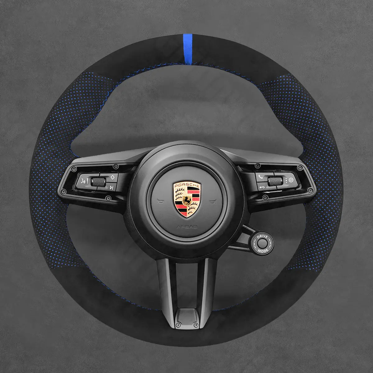 Griffowl Steering Wheel Cover for Customized Sedan Porsche Panamera Taycan 2021-2025. Hand-sewn kit for drivers seeking precision and comfort.