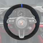 Griffowl Steering Wheel Cover for Customized Sedan Porsche Panamera Taycan 2021-2025. Hand-sewn kit for drivers seeking precision and comfort.