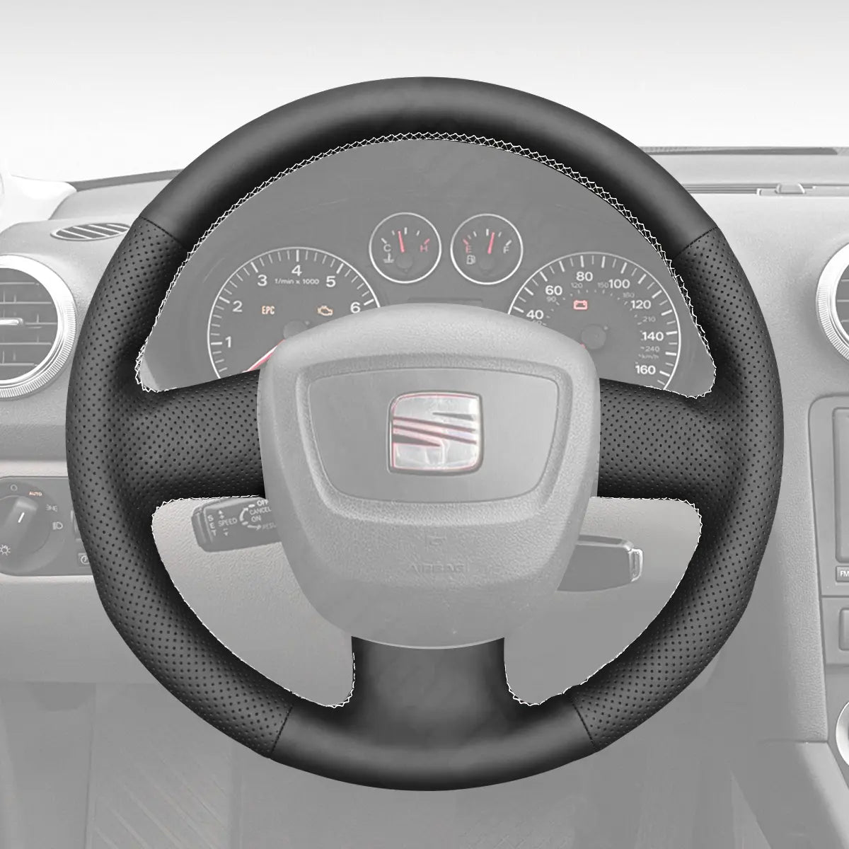 Griffowl Steering Wheel Cover for Customized Sedan Seat Exeo 2009-2012. Perfect grip with our steering wheel wrap and custom interior touch.