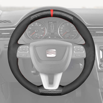 Griffowl Steering Wheel Cover for Customized Sedan Seat Toledo 2009-2012. Perfect grip with our steering wheel wrap and custom interior touch.
