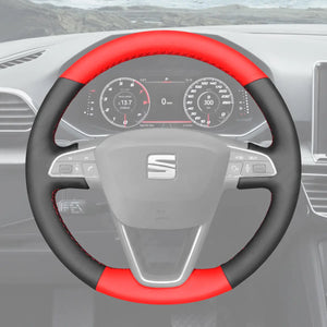 Griffowl Steering Wheel Cover for Customized Sedan Seat Toledo 2014-2015. Perfect grip with our steering wheel wrap and custom interior touch.
