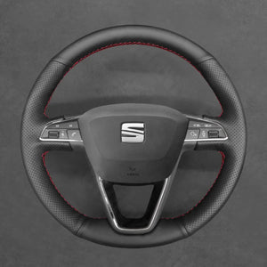 Griffowl Steering Wheel Cover for Customized Sedan Seat Toledo 2014-2015. Perfect grip with our steering wheel wrap and custom interior touch.
