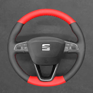 Griffowl Steering Wheel Cover for Customized Sedan Seat Toledo 2014-2019. Perfect grip with our steering wheel wrap and custom interior touch.
