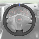 Griffowl Steering Wheel Cover for Customized Sedan Subaru Impreza WRX 2007-2010. For refined interior upgrades using our wrap and stitch kit.

