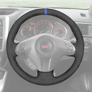 Griffowl Steering Wheel Cover for Customized Sedan Subaru Impreza WRX 2007-2010. For refined interior upgrades using our wrap and stitch kit.
