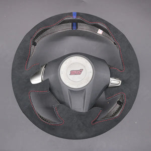 Griffowl Steering Wheel Cover for Customized Sedan Subaru Impreza WRX 2007-2010. For refined interior upgrades using our wrap and stitch kit.
