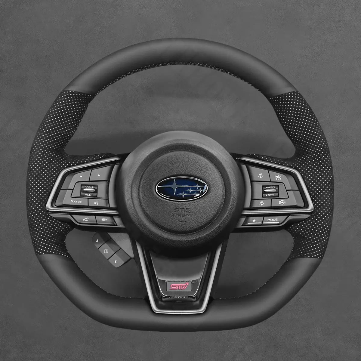 Griffowl Steering Wheel Cover for Customized Sedan Subaru WRX 2022-2024. Perfect grip with our steering wheel wrap and custom interior touch.
