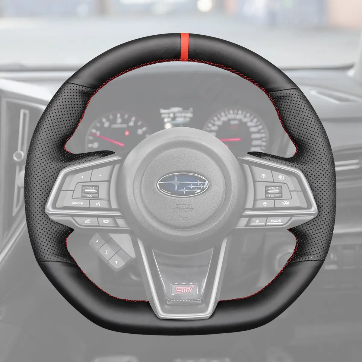 Griffowl Steering Wheel Cover for Customized Sedan Subaru WRX 2022-2024. Perfect grip with our steering wheel wrap and custom interior touch.
