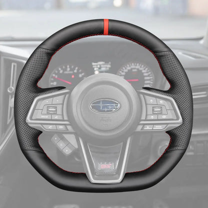 Griffowl Steering Wheel Cover for Customized Sedan Subaru WRX 2022-2024. Perfect grip with our steering wheel wrap and custom interior touch.
