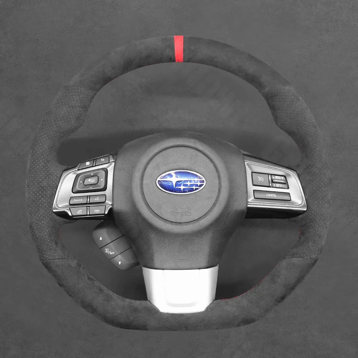 Griffowl Steering Wheel Cover for Customized Sedan Subaru WRX STI 2015-2021. Perfect grip with our steering wheel wrap and custom interior touch.

