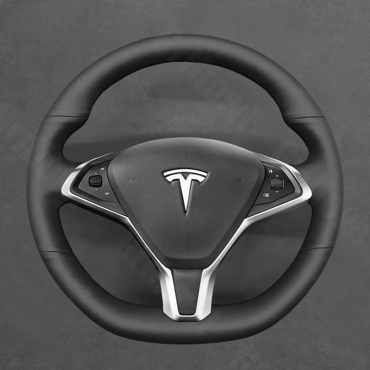 Griffowl Steering Wheel Cover for Customized Sedan Tesla Model S 2013-2017. Perfect grip with our steering wheel wrap and custom interior touch.
