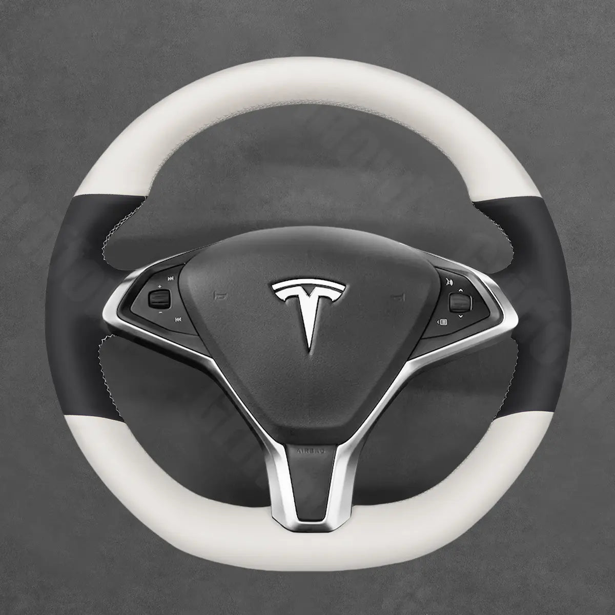 Griffowl Steering Wheel Cover for Customized Sedan Tesla Model S 2013-2017. Perfect grip with our steering wheel wrap and custom interior touch.
