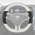 Griffowl Steering Wheel Cover for Customized Sedan Tesla Model S 2013-2017. Perfect grip with our steering wheel wrap and custom interior touch.
