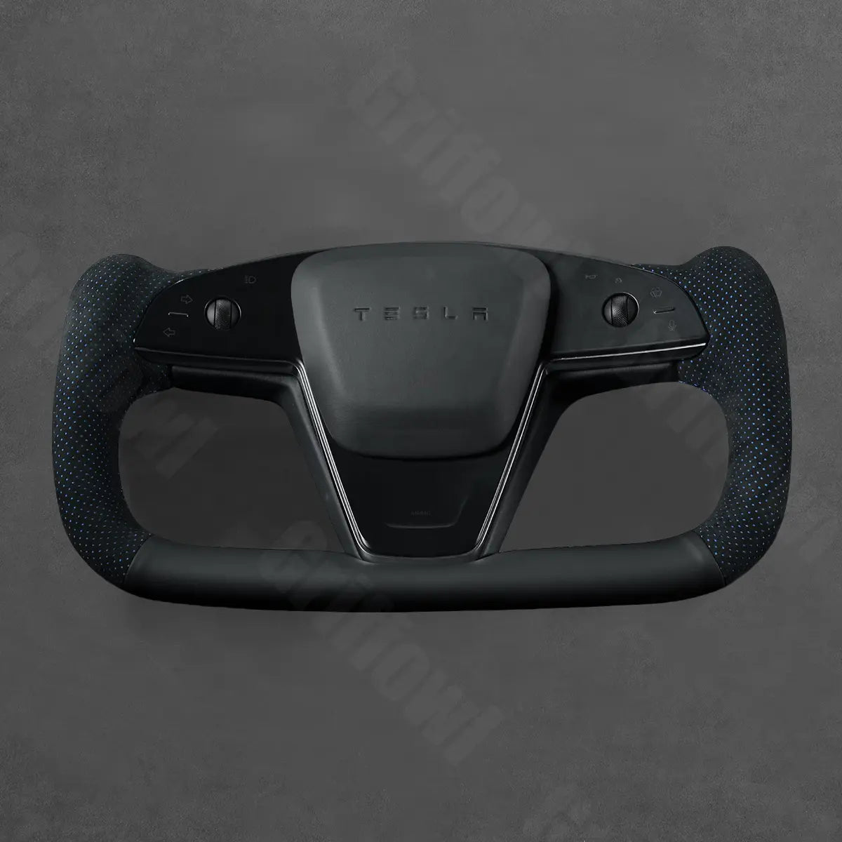 Griffowl Steering Wheel Cover for Customized Sedan Tesla Model S Yoke Plaid 2021-2025. Elevate your interior with Griffowl's wrap and stitch kit.
