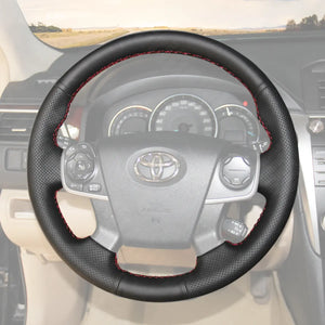 Griffowl Steering Wheel Cover for Customized Sedan Toyota Camry 2011-2014. Perfect grip with our steering wheel wrap and custom interior touch.