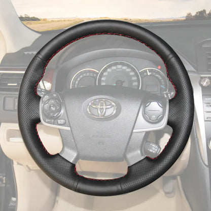 Griffowl Steering Wheel Cover for Customized Sedan Toyota Camry 2011-2014. Perfect grip with our steering wheel wrap and custom interior touch.