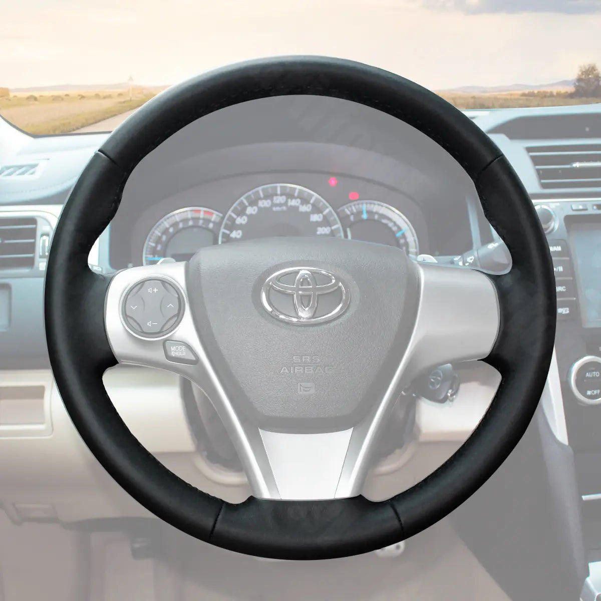 Griffowl Steering Wheel Cover for Customized Sedan Toyota Camry 2012-2014. Perfect grip with our steering wheel wrap and custom interior touch.