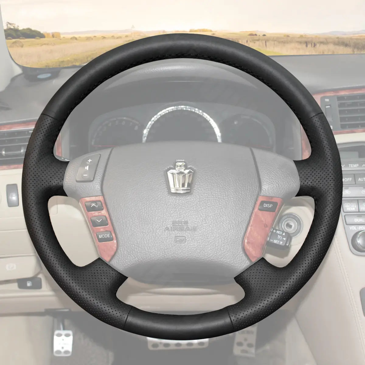 Griffowl Steering Wheel Cover for Customized Sedan Toyota Crown 2006-2009. Perfect grip with our steering wheel wrap and custom interior touch.