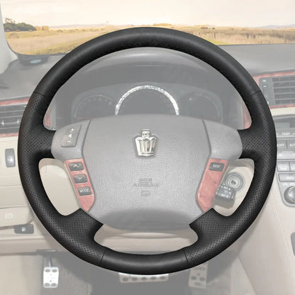 Griffowl Steering Wheel Cover for Customized Sedan Toyota Crown 2006-2009. Perfect grip with our steering wheel wrap and custom interior touch.