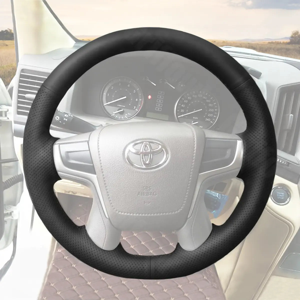 Griffowl Steering Wheel Cover for Customized Sedan Toyota Crown 2013-2018. Perfect grip with our steering wheel wrap and custom interior touch.