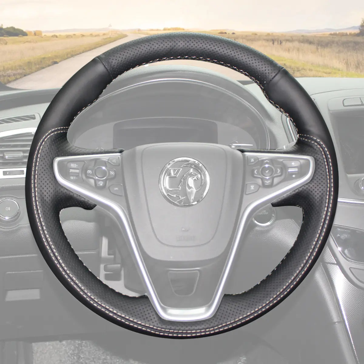 Griffowl Steering Wheel Cover for Customized Sedan Vauxhall Insignia A 2013-2017. For refined interior upgrades using our wrap and stitch kit.
