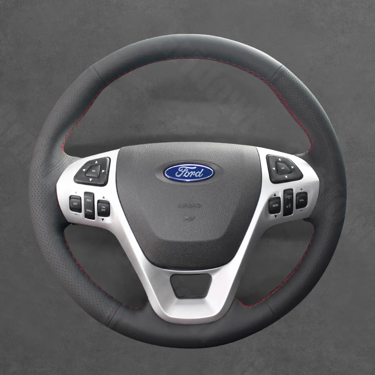 Griffowl Steering Wheel Cover for Customized Sedan Ford Taurus Explorer 2011-2019. Perfect grip with our steering wheel wrap and custom interior touch.