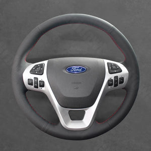Griffowl Steering Wheel Cover for Customized Sedan Ford Taurus Explorer 2011-2019. Perfect grip with our steering wheel wrap and custom interior touch.